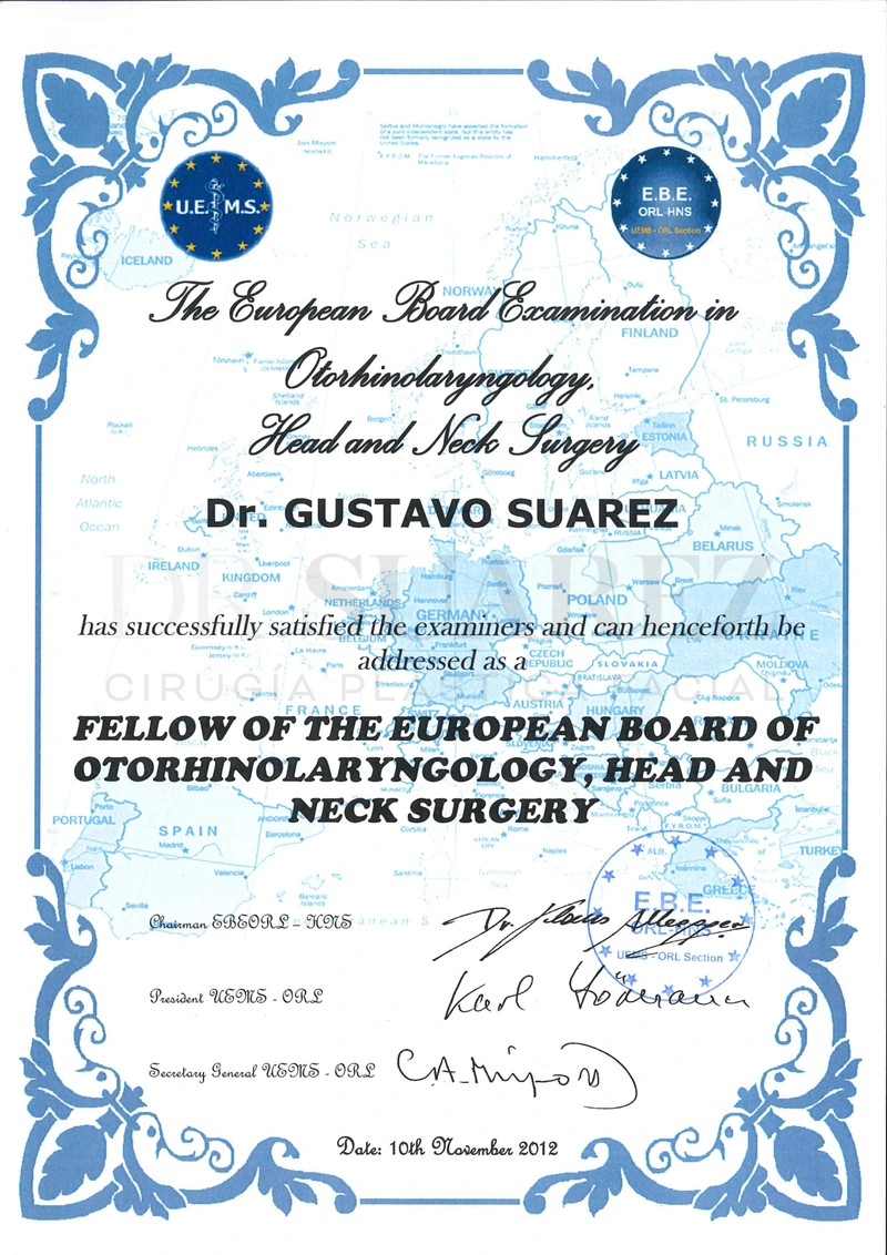 Diploma Fellow of the European Board of Otorhinolaryngology, Head and Neck Surgery